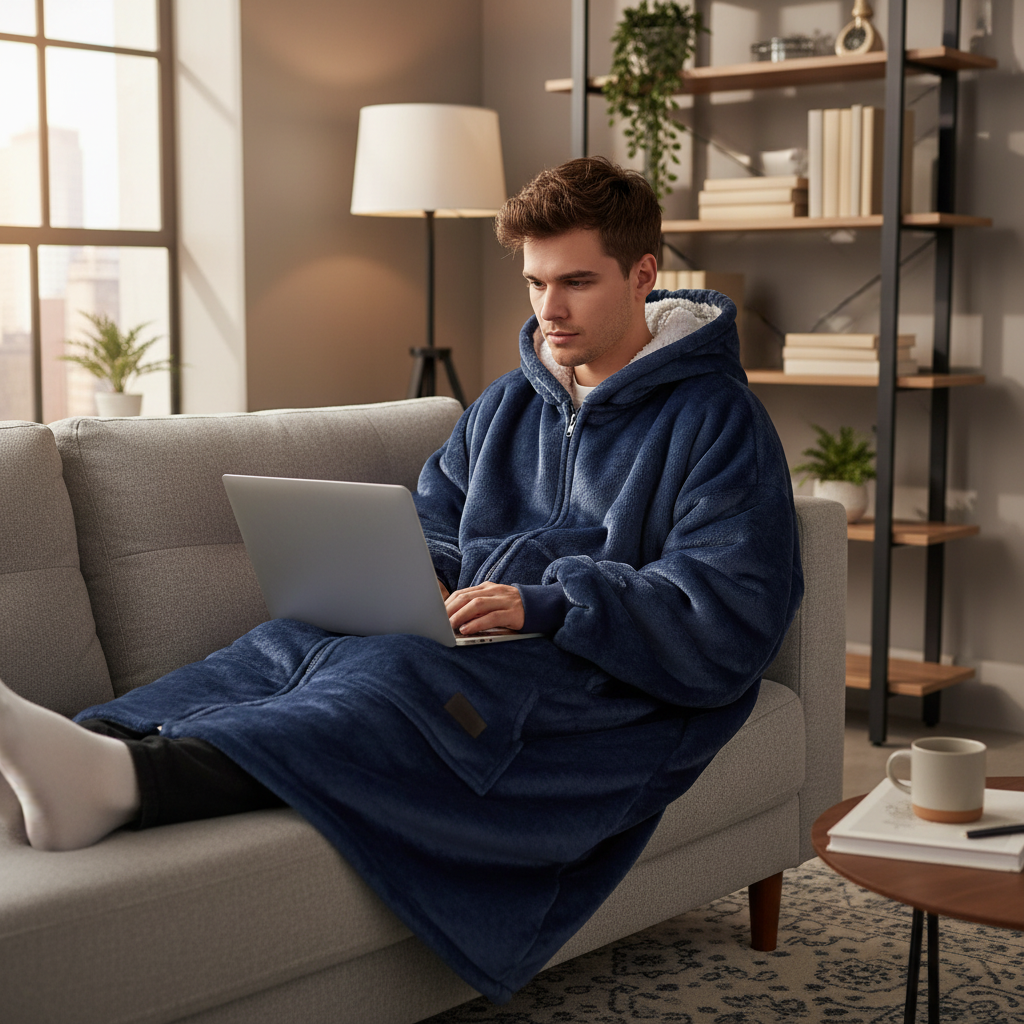Maxi Poleron Sherpa Con Cierre y Capucha